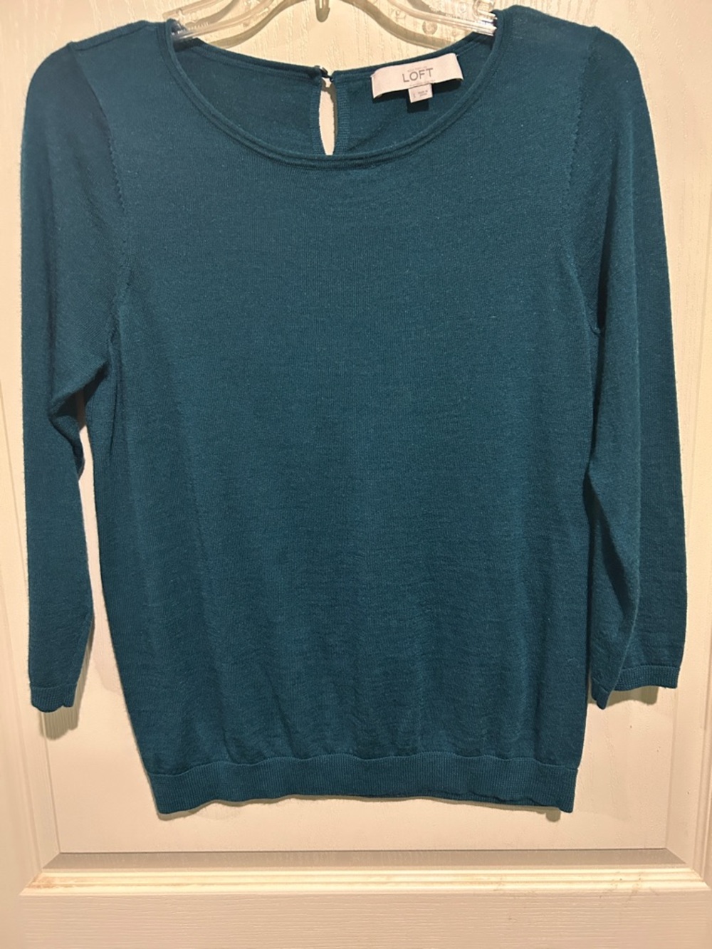 LOFT Teal Crewneck Lightweight Sweater